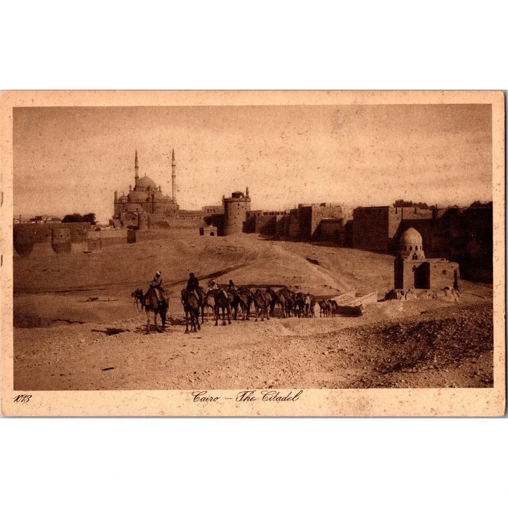Vintage Cairo The Citadel Sepia Tone Postcard by Lehnert & Landrock